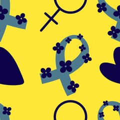 Breast cancer month seamless pink ribbon day mammogram pattern for medical accessories and medicine textiles