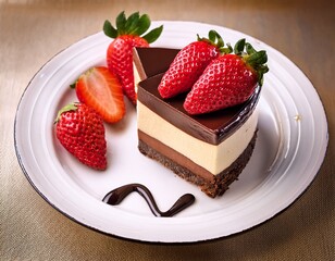 strawberry and chocolate cheesecake