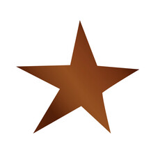 3D golden realistic star isolated on white background. Festive holiday icon. Celebration concept, metallic gold shape. Invitation mock up.