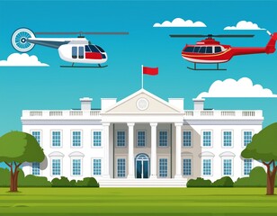 white house and helicopter