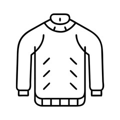 Cozy sweater icon in minimal style representing seasonal illnesses  