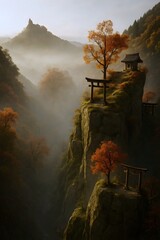 misty morning in the mountains