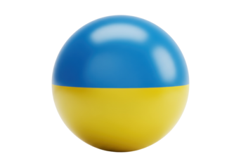 Ukraine flag painted on an egg isolated PNG, patriotic symbol of Ukrainian national identity and support for the country
