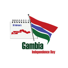 Gambia Independence Day banner post illustration on white background