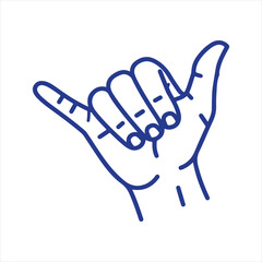 Vector art of hand making the shaka sign