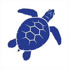 Vector art of silhouette of a sea turtle swimming