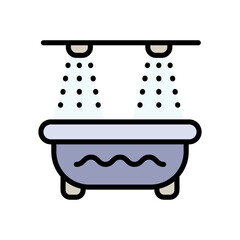 Vichy shower color icon. Hydro massage sign. Healthcare, skincare, wellness symbol. Spa health. Spa exercise. Vector isolated illustration.