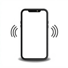 Mobile phone vibrating on a flat surface, ready to receive a call or notification, showcasing communication technology in a modern setting