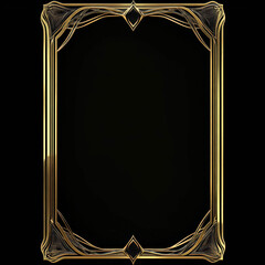 Elegant gold frame design. The frame features detailed embellishments and a rich dark background that enhances its luxurious look, perfect for gallery presentations.