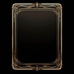 Elegant decorative frame with intricate designs set on a black background, perfect for showcasing artwork or text in a stylish and refined manner