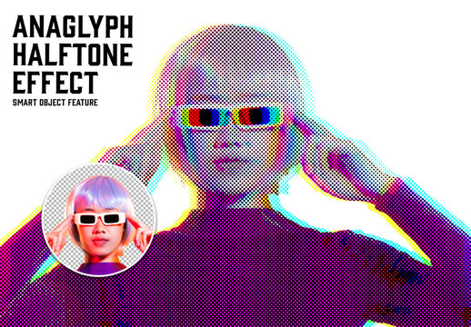 Anaglyph Halftone Effect