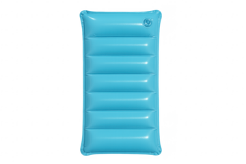 Blue inflatable swimming pool float on transparent background