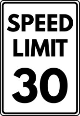Speed limit 30 mph traffic sign