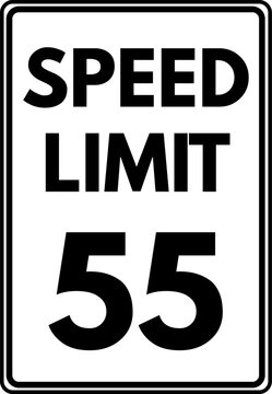 Speed limit 55 mph traffic sign