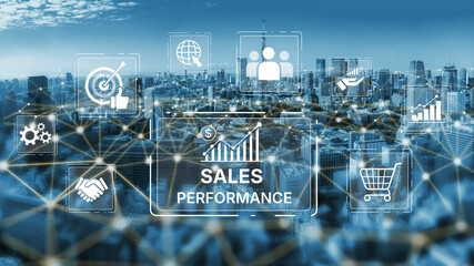 Digital sales performance dashboard showing sales performance metrics, performance trends, sales...