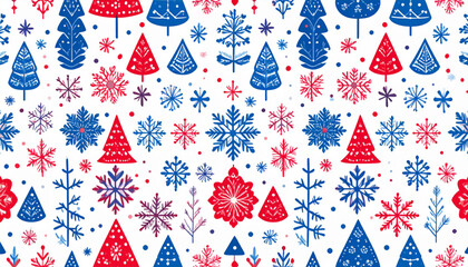 Fototapeta premium Seamless Patterns with Hand-drawn Elements