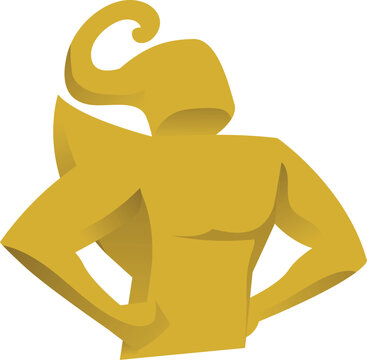 Abstract Golden Strong Man Deity Character (Gatotkaca Inspired)