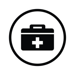 Obraz premium First Aid Kit Icon. Medical Emergency Box Symbol