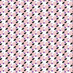 Floral Swirl Pattern Repeat on White Background