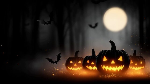 Flickering Lights and Flying Bats Halloween Animation