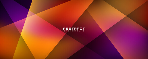 Abstract geometric background with overlapping triangle shapes in red, orange, and purple gradient tones, modern futuristic polygon design for banner, poster, presentation, and digital template