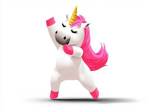 Cute kawaii style unicorn dancing