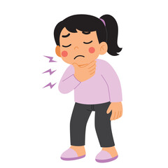 Child with a sore throat. Suitable for medical and healthcare concepts, blog posts, articles, and educational materials