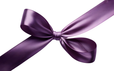 pink ribbon bow ribbon on transparent background,Ultra-realistic deep purple satin bow with soft reflections and smooth folds, isolated on white for versatile use in premium branding,