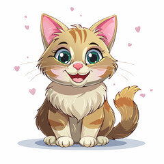 Fototapeta premium Niedliche Katze im Cartoon-Stil