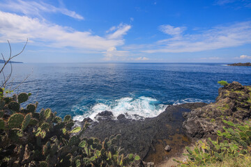 Beautiful ocean view with a rocky shoreline