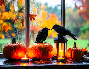 Crow Conversation on a Rainy Morning