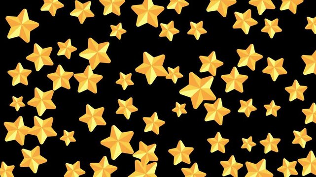 Golden star pattern on a black background with a simple design