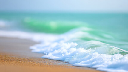 Serene ocean wave on sandy beach for world oceans day celebration