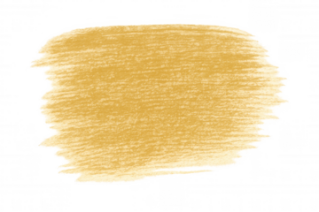 Yellow golden crayon texture streak, hand drawn artistic smudge stroke. Artistic element on a transparent background