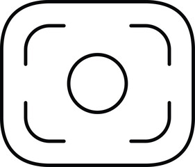 Vector art of square with rounded corners and a circle in the center