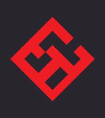 Obraz premium Black Red Simple Logo