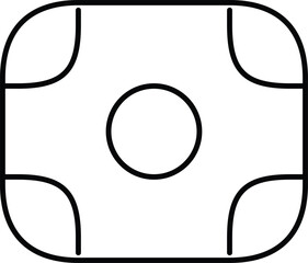 Vector art of square with rounded corners and a circle in the center