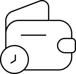 Vector art of wallet with clock for payment in progress