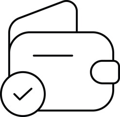 Vector art of wallet with check mark for payment success