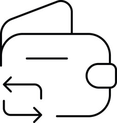 Vector art of exchange money in wallet icon, finance and pay