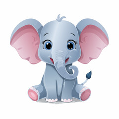 Fr&ouml;hlicher Elefant im Cartoon-Stil