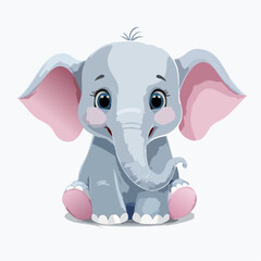 Obraz premium Fröhlicher Elefant im Cartoon-Stil