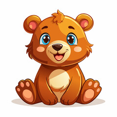 Fototapeta premium Kuscheliger Bär im Cartoon-Stil