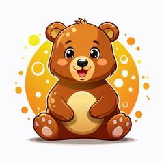 Fototapeta premium Kuscheliger Bär im Cartoon-Stil