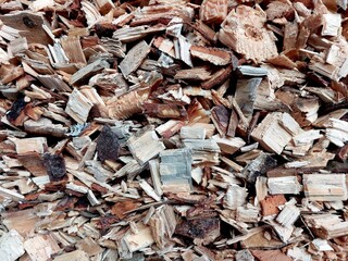 Chopped Wood Chips Ready for Use as Biofuel in Eco-Friendly Applications