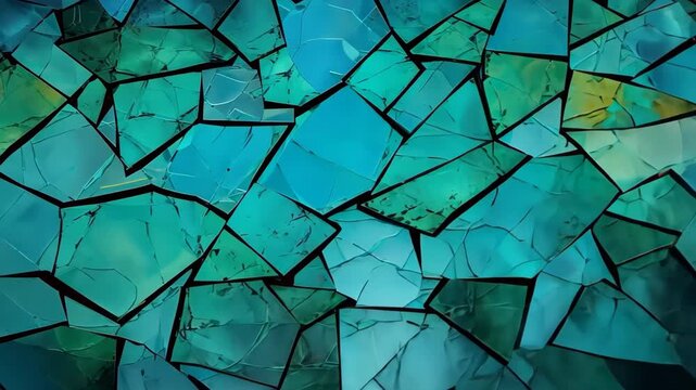 Emerald Mosaic: This abstract composition displays a stunning arrangement of fragmented emerald tiles. This design shows both the artful design and natural color harmony.