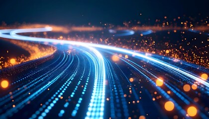 Abstract digital illustration of data streams, representing high-speed internet and technological advancements.