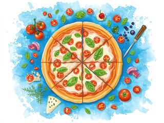 pizza with vegetables