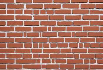 Fototapeta premium Red brick wall, texture, background, construction, architecture pattern