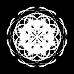 black and white mandala